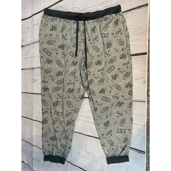 Harry Potter Wizard Magic Pajama Set 2PC Long Sleeve Top Jogger Pants Gray - Picture 2 of 7